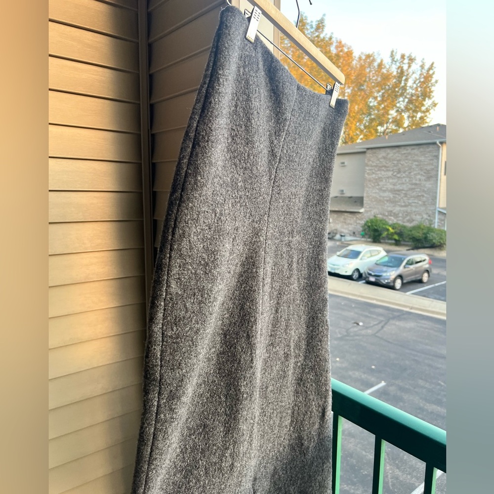 🆕 ZARA 💯Wool Maxi Skirt Gray High Waist Straight Long Midi Collection 12 Size M - Picture 6 of 15